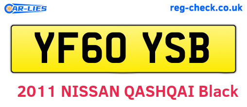 YF60YSB are the vehicle registration plates.