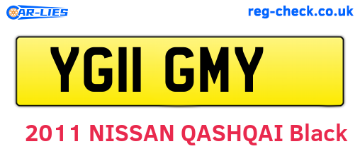 YG11GMY are the vehicle registration plates.