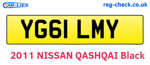 YG61LMY are the vehicle registration plates.