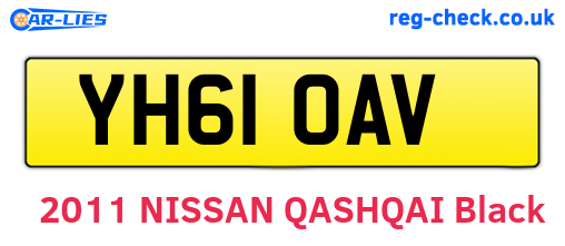 YH61OAV are the vehicle registration plates.