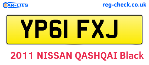 YP61FXJ are the vehicle registration plates.