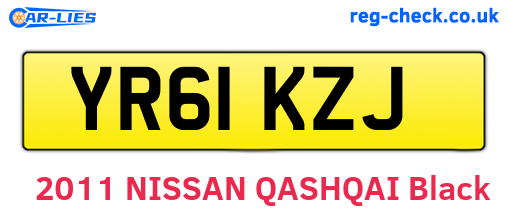 YR61KZJ are the vehicle registration plates.