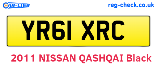 YR61XRC are the vehicle registration plates.