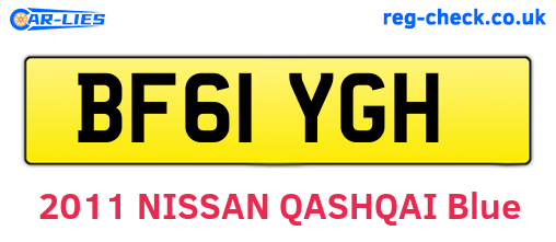 BF61YGH are the vehicle registration plates.