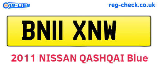 BN11XNW are the vehicle registration plates.