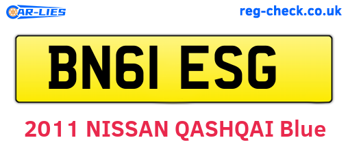 BN61ESG are the vehicle registration plates.