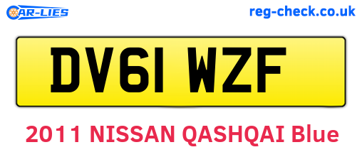 DV61WZF are the vehicle registration plates.