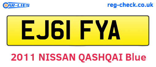 EJ61FYA are the vehicle registration plates.