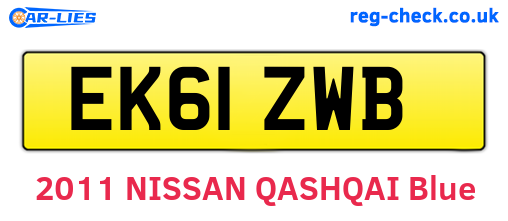 EK61ZWB are the vehicle registration plates.
