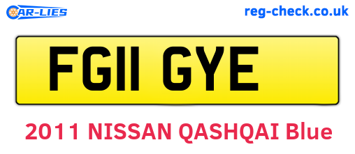 FG11GYE are the vehicle registration plates.