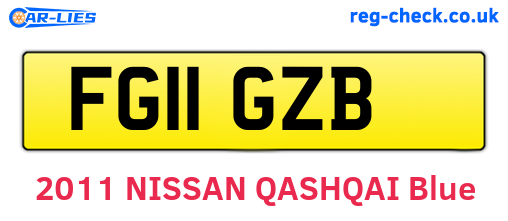 FG11GZB are the vehicle registration plates.