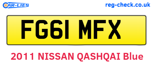 FG61MFX are the vehicle registration plates.