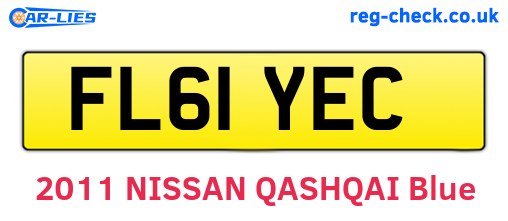 FL61YEC are the vehicle registration plates.