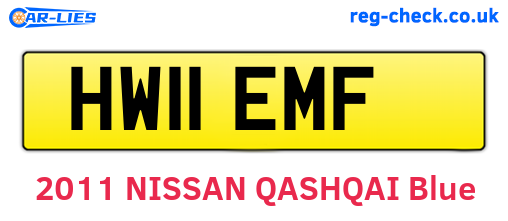 HW11EMF are the vehicle registration plates.