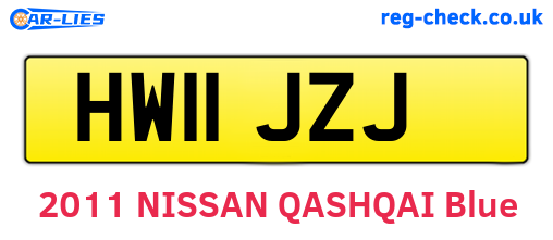 HW11JZJ are the vehicle registration plates.