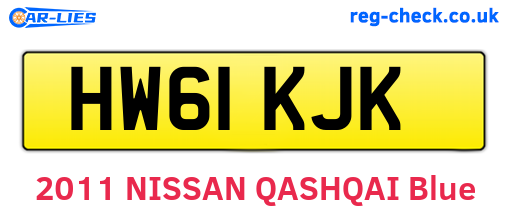 HW61KJK are the vehicle registration plates.
