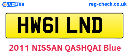 HW61LND are the vehicle registration plates.