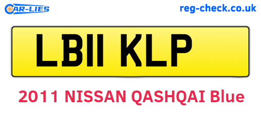 LB11KLP are the vehicle registration plates.