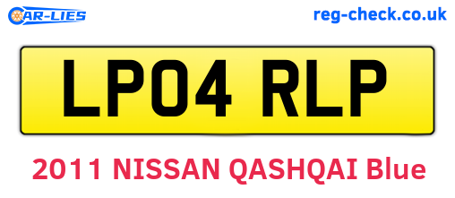 LP04RLP are the vehicle registration plates.