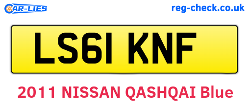 LS61KNF are the vehicle registration plates.