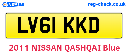 LV61KKD are the vehicle registration plates.