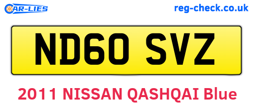 ND60SVZ are the vehicle registration plates.