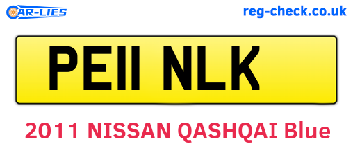 PE11NLK are the vehicle registration plates.