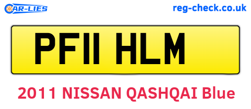 PF11HLM are the vehicle registration plates.