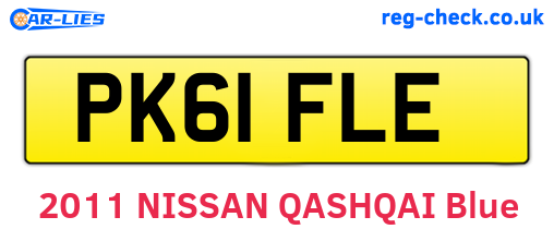 PK61FLE are the vehicle registration plates.