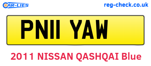 PN11YAW are the vehicle registration plates.