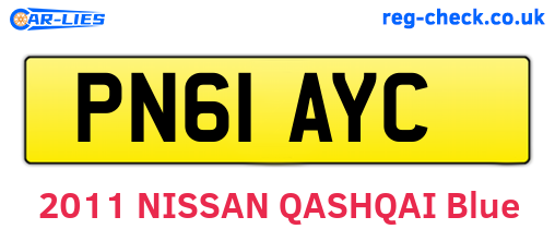 PN61AYC are the vehicle registration plates.