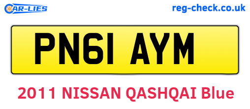 PN61AYM are the vehicle registration plates.