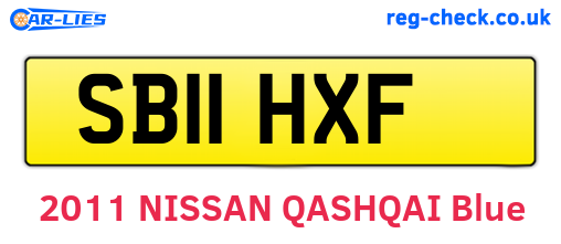 SB11HXF are the vehicle registration plates.