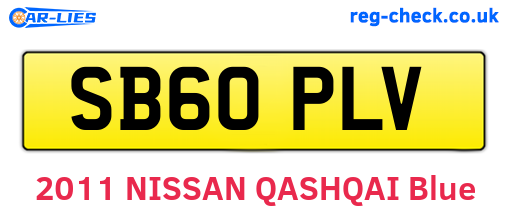 SB60PLV are the vehicle registration plates.