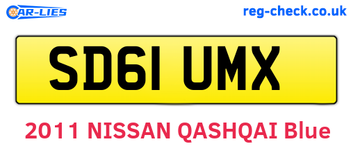 SD61UMX are the vehicle registration plates.