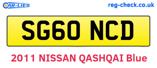 SG60NCD are the vehicle registration plates.