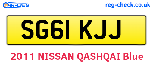 SG61KJJ are the vehicle registration plates.