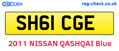 SH61CGE are the vehicle registration plates.
