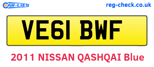 VE61BWF are the vehicle registration plates.