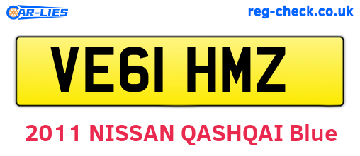 VE61HMZ are the vehicle registration plates.