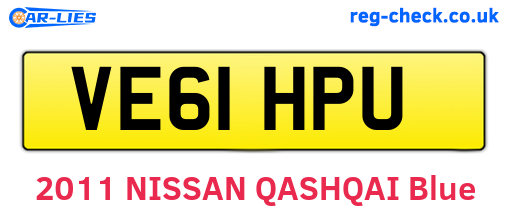 VE61HPU are the vehicle registration plates.