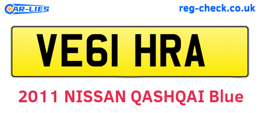 VE61HRA are the vehicle registration plates.