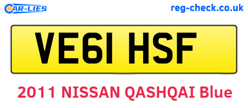 VE61HSF are the vehicle registration plates.