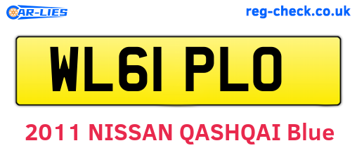 WL61PLO are the vehicle registration plates.