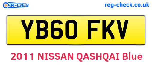 YB60FKV are the vehicle registration plates.