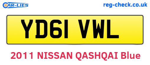YD61VWL are the vehicle registration plates.