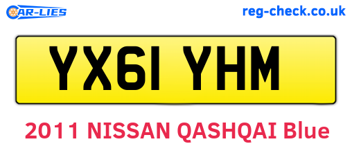 YX61YHM are the vehicle registration plates.
