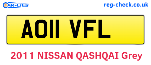 AO11VFL are the vehicle registration plates.