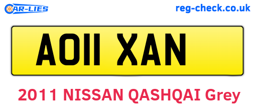 AO11XAN are the vehicle registration plates.