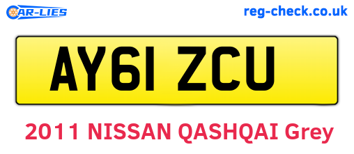 AY61ZCU are the vehicle registration plates.